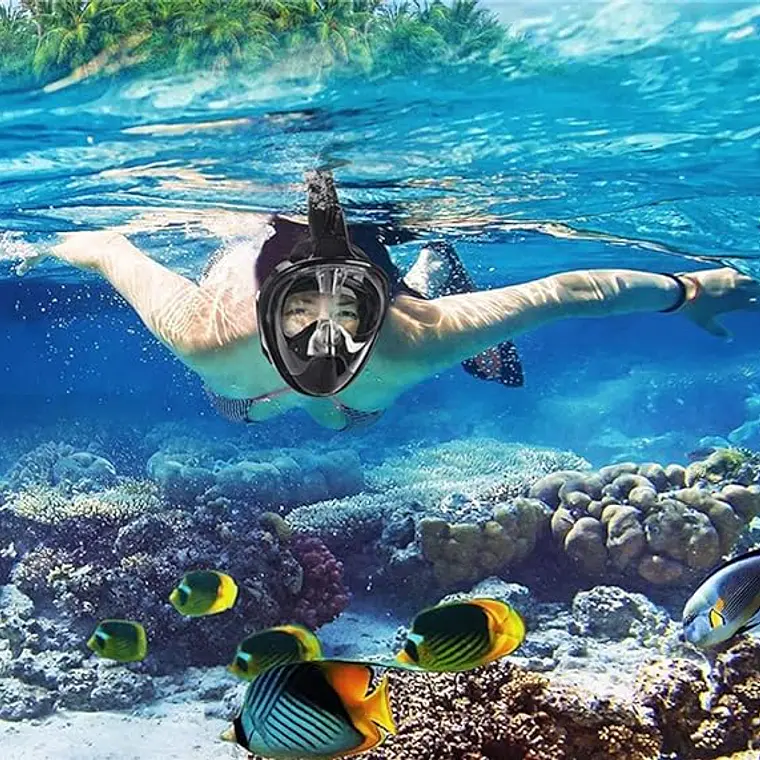 Máscara Snorkel Fullface Buceo Antiniebla Con Soporte Gopro 6