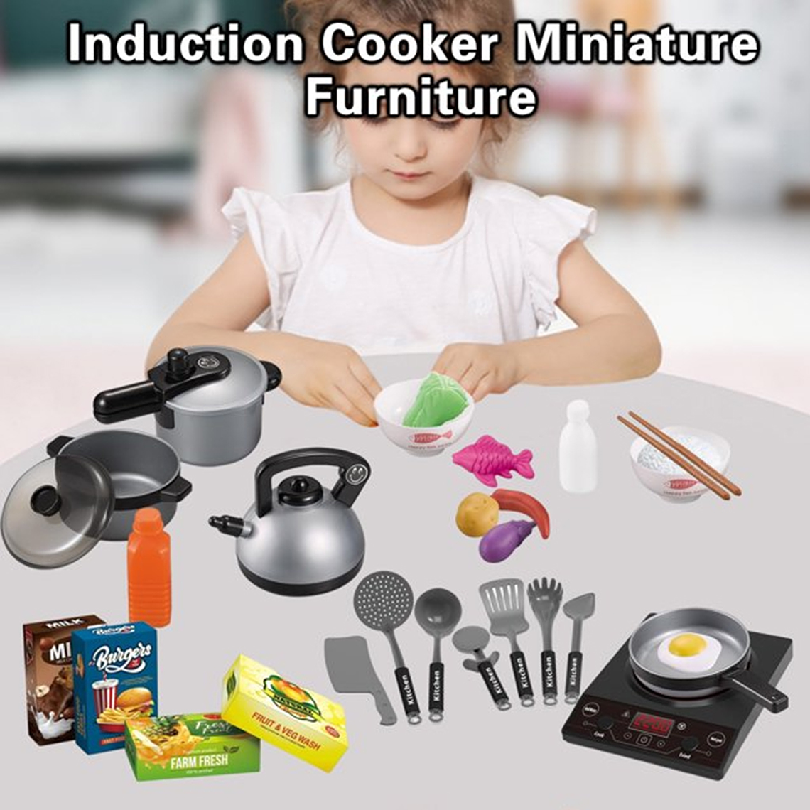 Set Juego De Cocina Elementos De Cocina Juguete Para Niñas 7