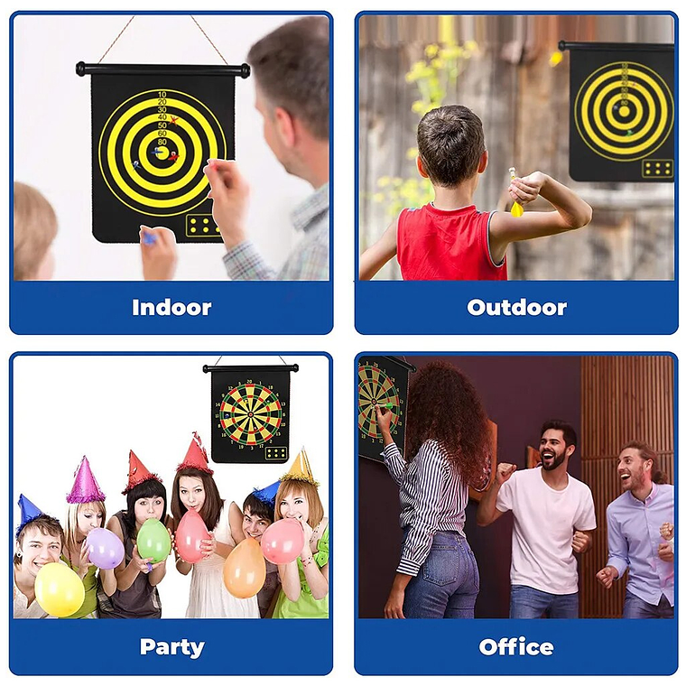 Juego Dardo Tablero Colgante Y Plegable Accesorios Magnético 2