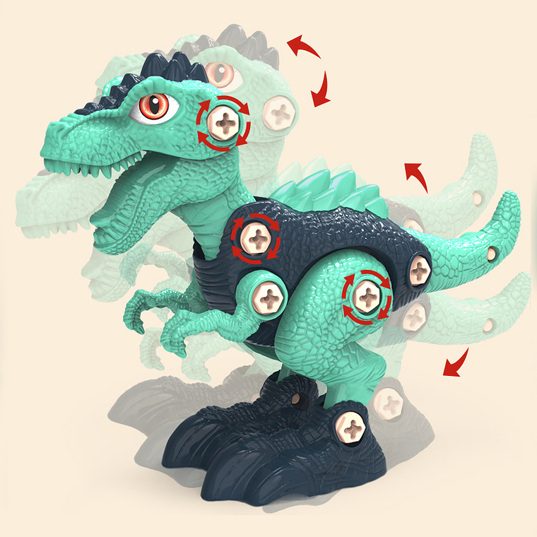 Juguete Didáctico 2 Dinosaurios Armables Juguete Niños 4