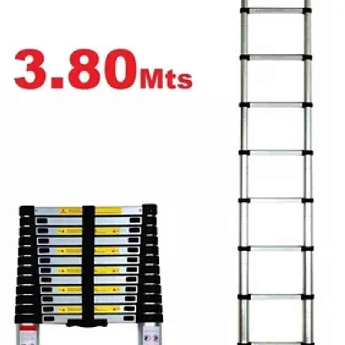 Escalera Telescopica Aluminio Retráctil 3.8 M Soporta 150kg 1