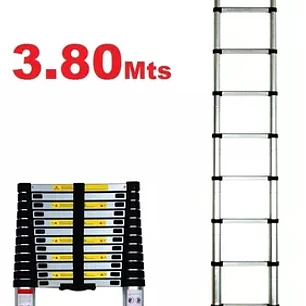 Escalera Telescopica Aluminio Retráctil 3.8 M Soporta 150kg