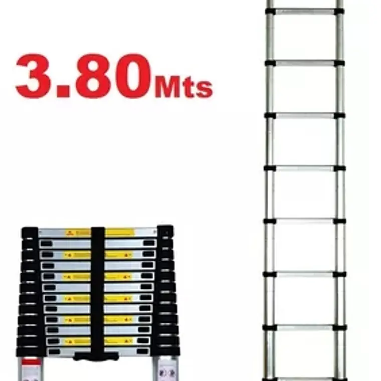 Escalera Telescopica Aluminio Retráctil 3.8 M Soporta 150kg 1