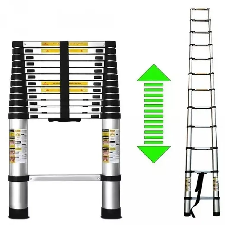 Escalera Telescopica Aluminio Retráctil 3.8 M Soporta 150kg 6