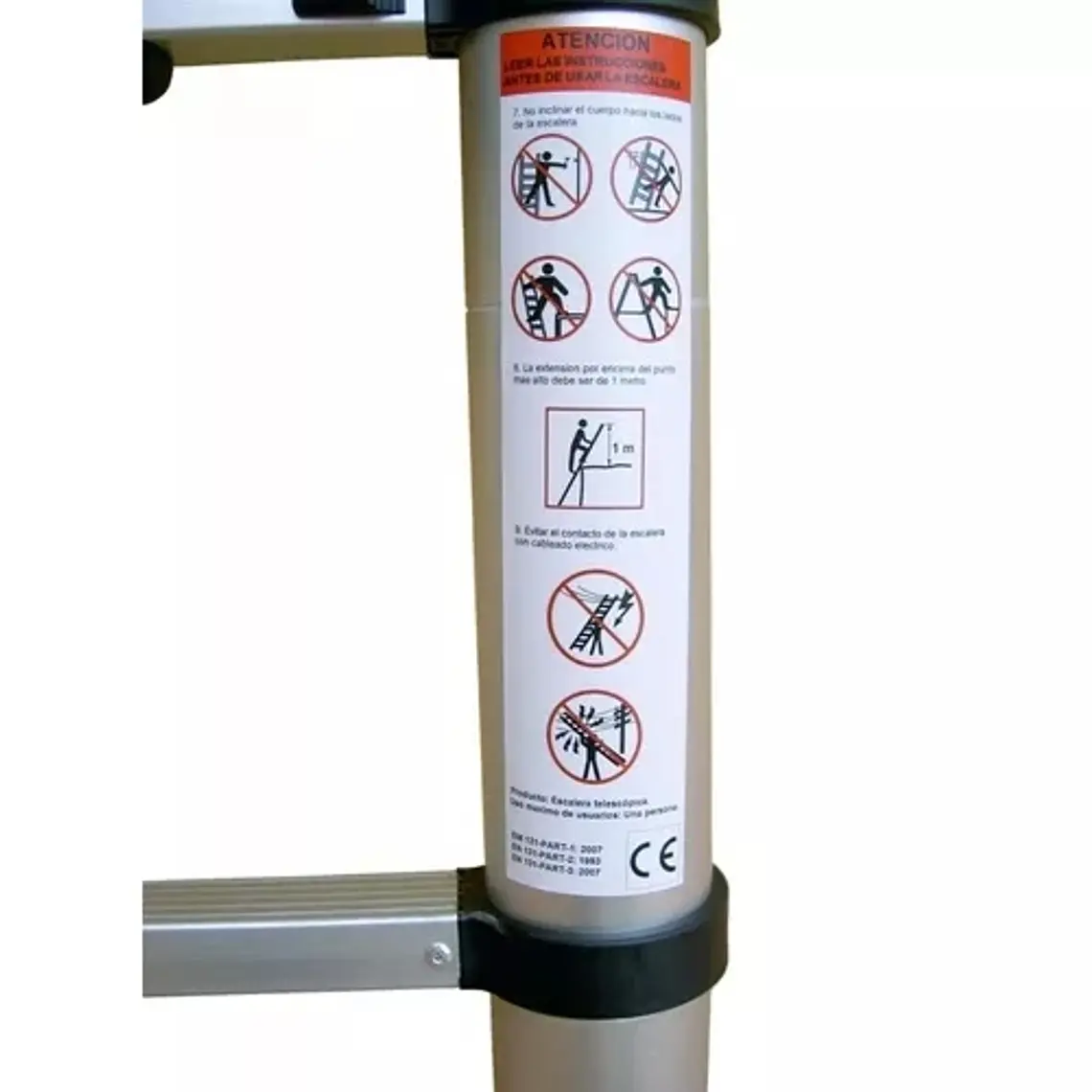 Escalera Telescopica Aluminio Retráctil 3.8 M Soporta 150kg 7