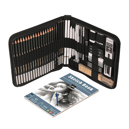 Juego De 54 Piezas Lapices De Dibujo Profesional Estuche