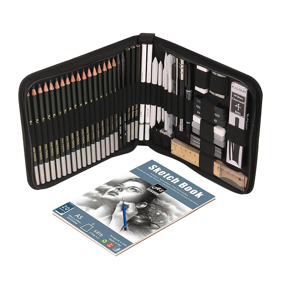 Juego De 54 Piezas Lapices De Dibujo Profesional Estuche