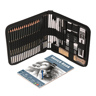 Juego De 54 Piezas Lapices De Dibujo Profesional Estuche