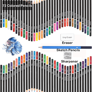 Juego De Lapices De Colores 72pzs Arte Dibujo Profesional