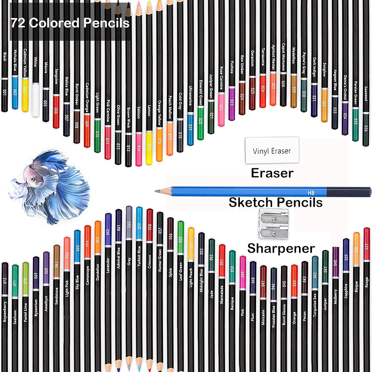 Juego De Lapices De Colores 72pzs Arte Dibujo Profesional 2