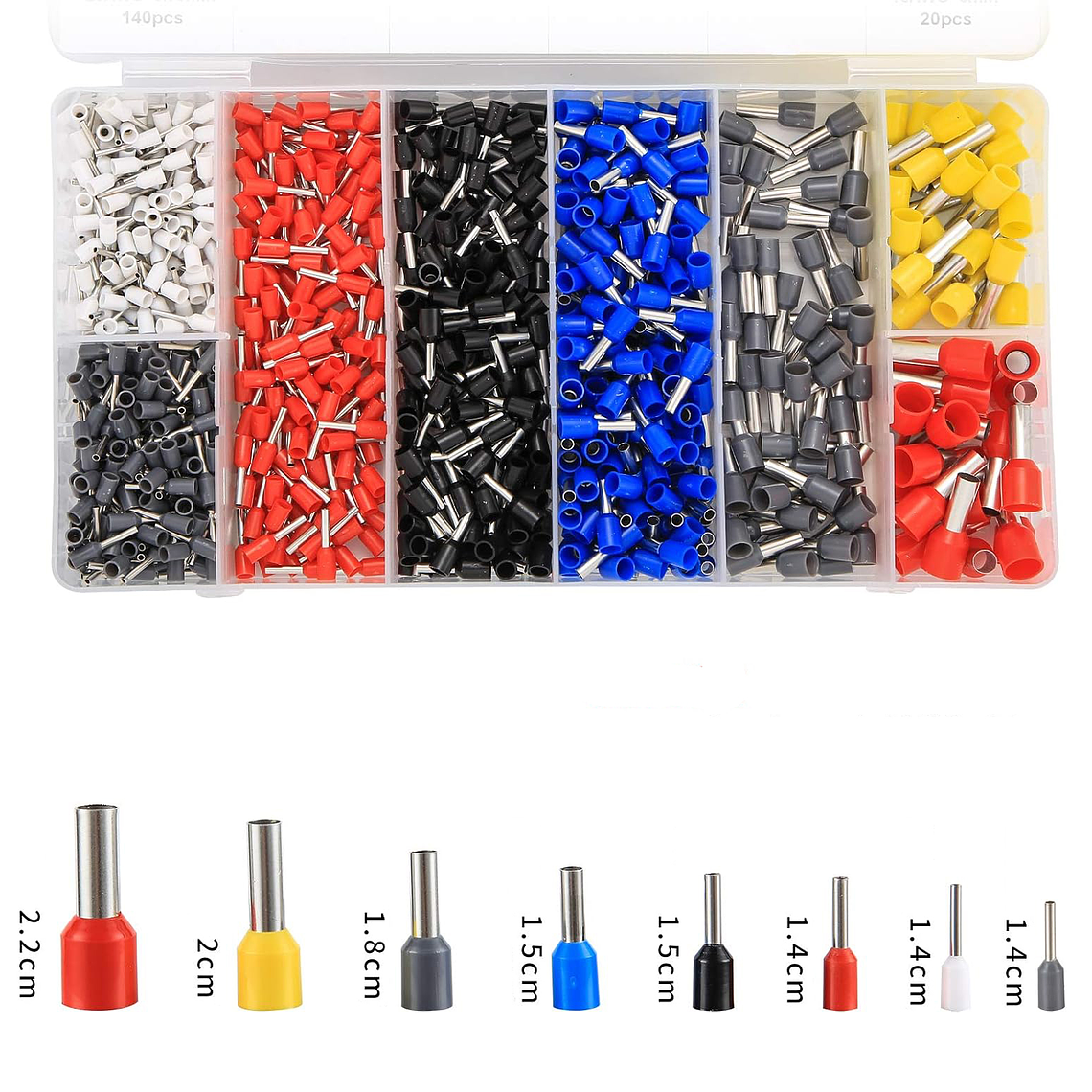 Set Terminales Aislado 1200un Terminales Crimpado Tubulares 1