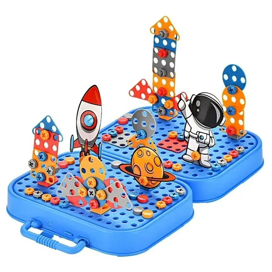 Juguete Puzzles 2d, 3d Herramienta Tornillos Taladro