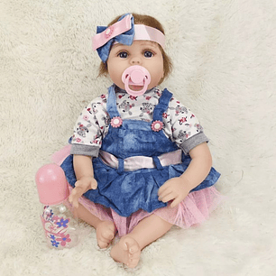 Bebé Reborn Muñeca Silicon Suave 55cm Realista + Accesorios
