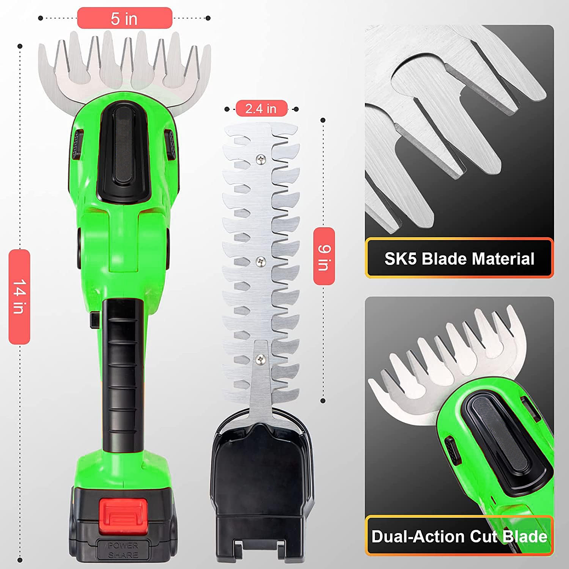 Cortadora De Setos Inalámbrica Cortacésped Electrico 5