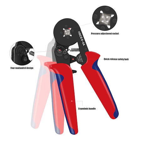 Alicate Crimpadora Prensa Terminal Trinquete