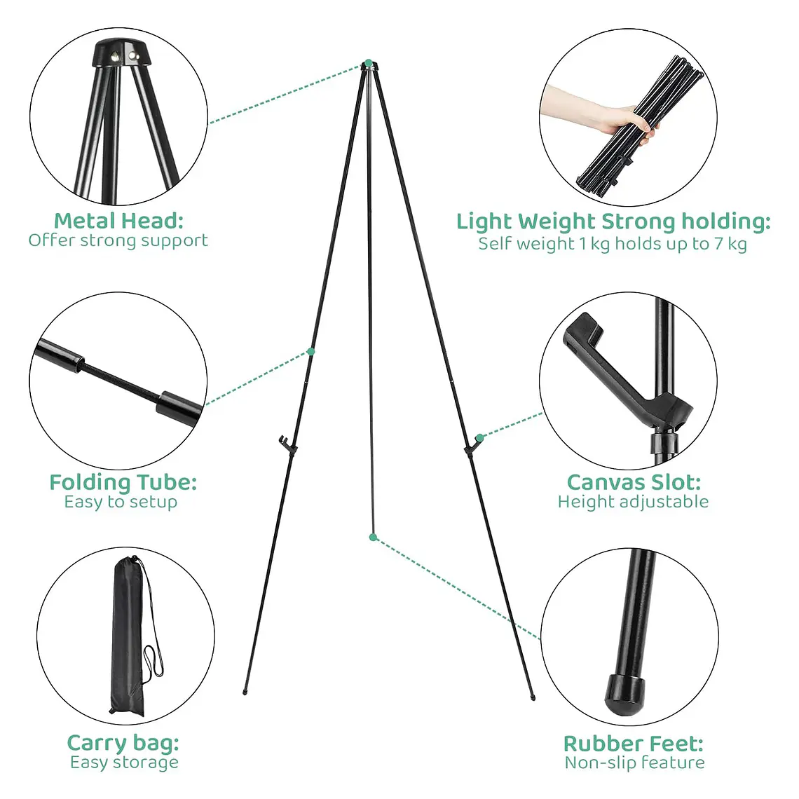 Caballete Tripode Plegable Portatil Para Carteles Pinturas 2