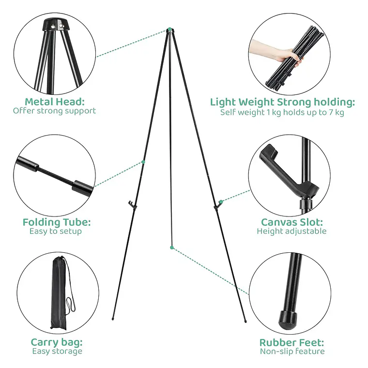 Caballete Tripode Plegable Portatil Para Carteles Pinturas 2