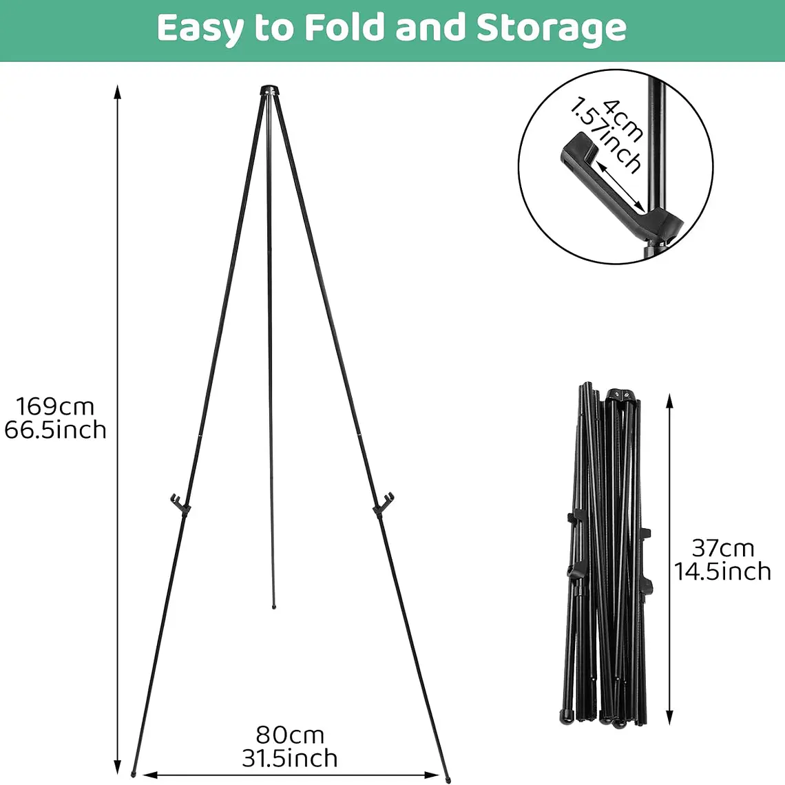 Caballete Tripode Plegable Portatil Para Carteles Pinturas 4