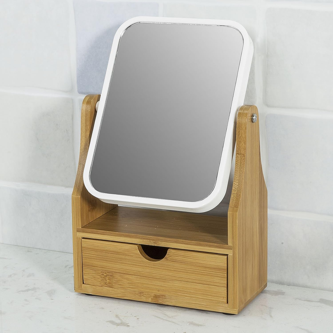 Espejo De Maquillaje Rotacion 360 Espejo De Mesa Con Cajon 1