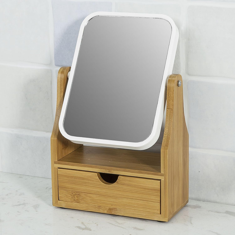 Espejo De Maquillaje Rotacion 360 Espejo De Mesa Con Cajon 1