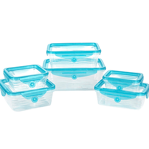 Taper Tupper Hermetico Pack 6 + Tapa Silicona Flexible