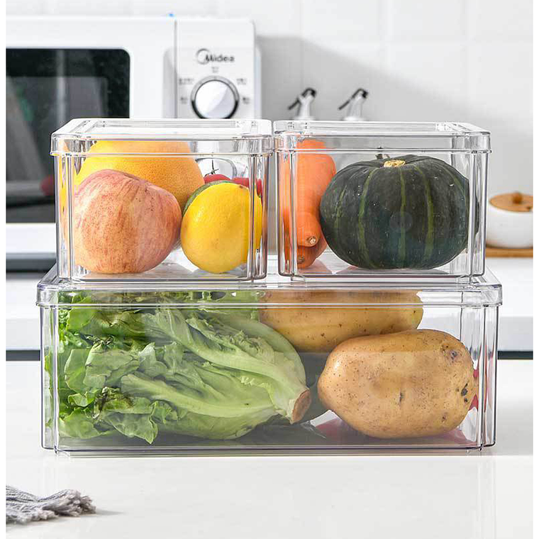 Organizador Refrigerador Cocina Set 7 Contenedores Con Tapa 2