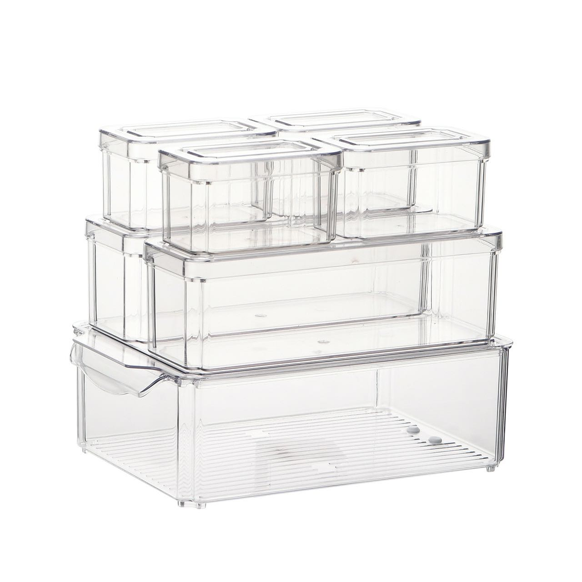 Organizador Refrigerador Cocina Set 7 Contenedores Con Tapa 8