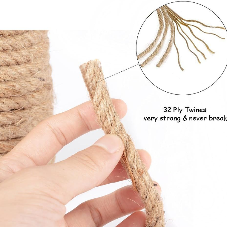 Cuerda Cañamo Yute 10 Mts 8 Mm Soga Decoración Artesanías 2