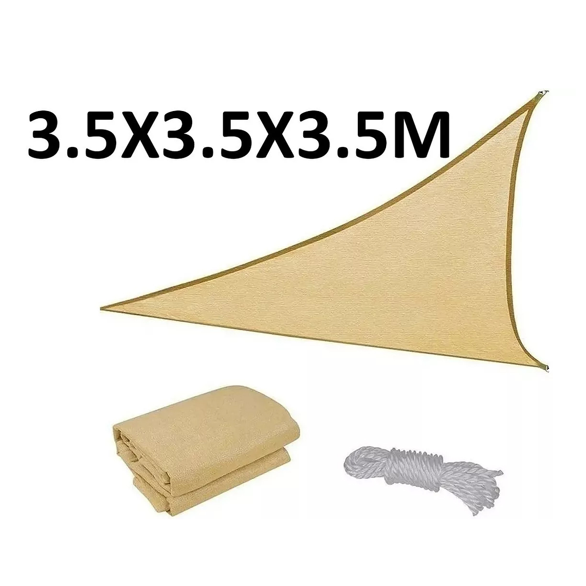 Carpa Vela Malla Sombra Triangular 3.5mx3.5mx3.5m 1