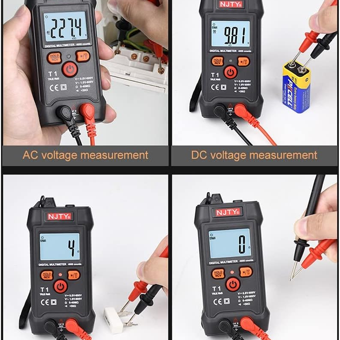 Tester Digital Inteligente Amperaje Voltaje Ohms 600v Ac Dc 3