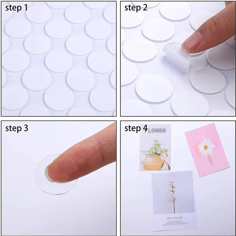 Adhesivo Circular De Doble Contacto Transparente 100pzs 2