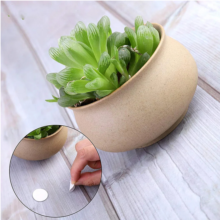 Adhesivo Circular De Doble Contacto Transparente 100pzs 3