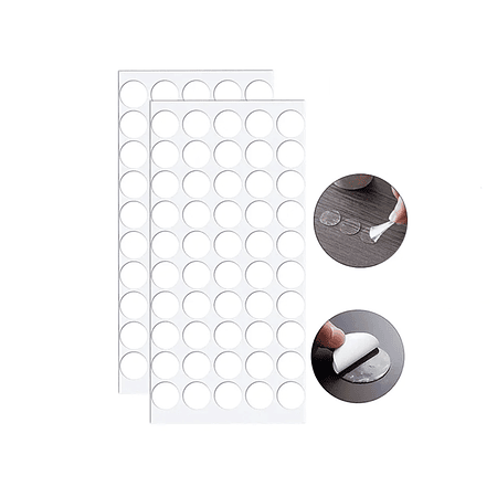 Adhesivo Circular De Doble Contacto Transparente 100pzs