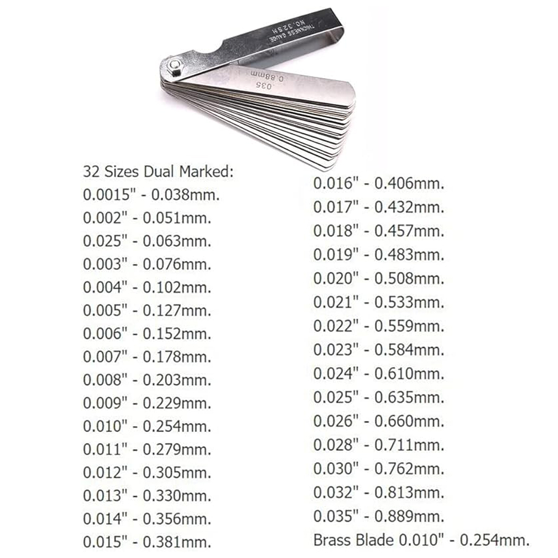 Sensor Galga De Espesores De Acero Inoxidable 32 Piezas 4