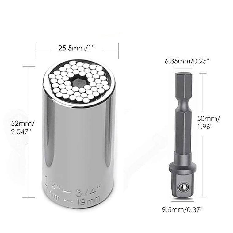 Llave Dado Universal Medir Herramienta Taladro 7mm-19mm 4