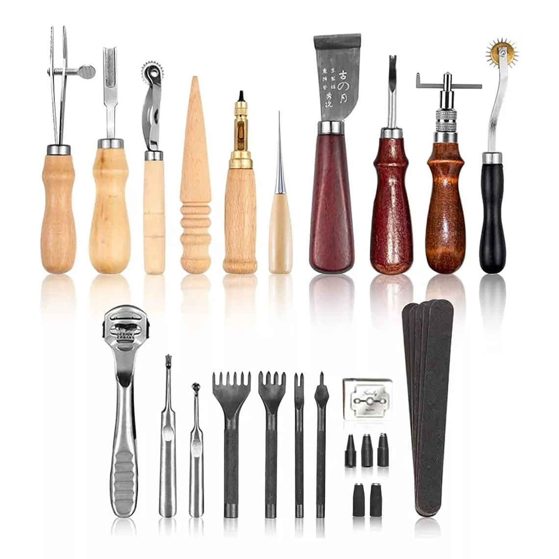 Kit 19 Piezas Herramientas Cuero Pieles Artesanía 1