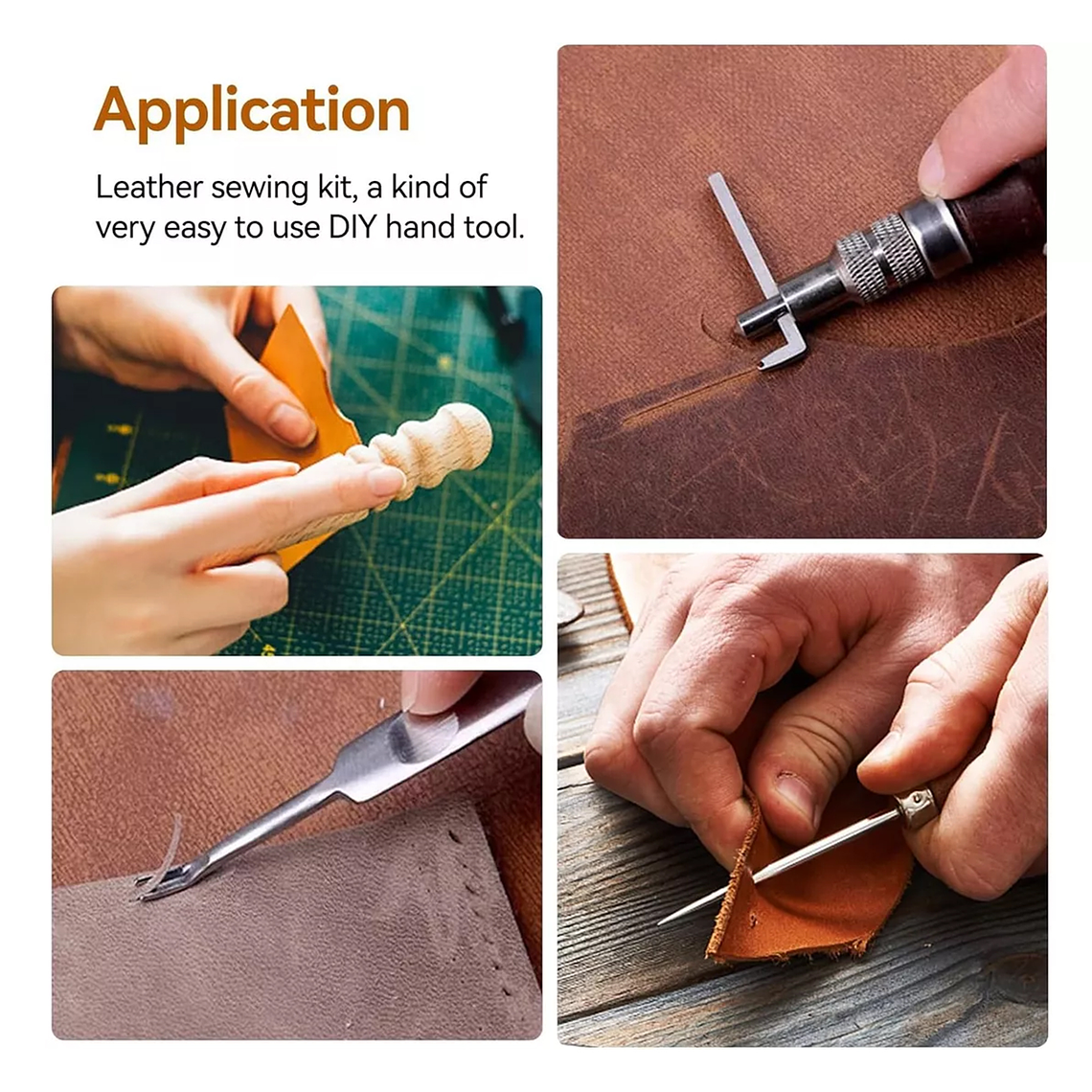 Kit 19 Piezas Herramientas Cuero Pieles Artesanía 4