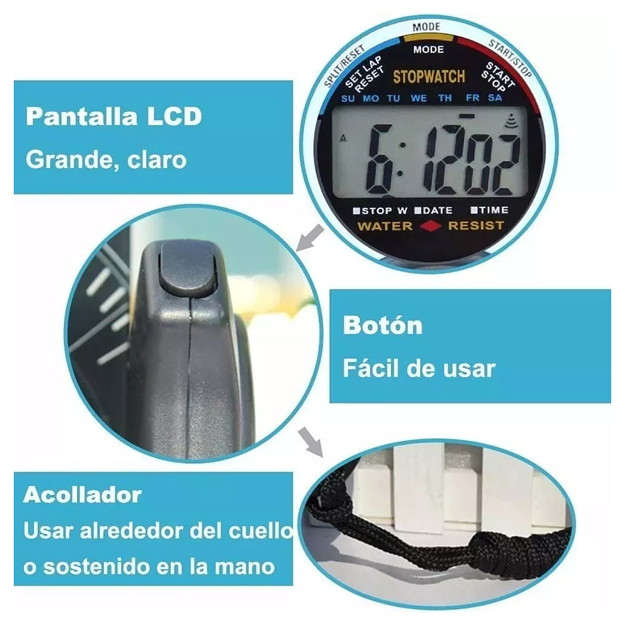Cronometros Deportivos Cronometro Digital Profesionales Temporizador  Impermeable