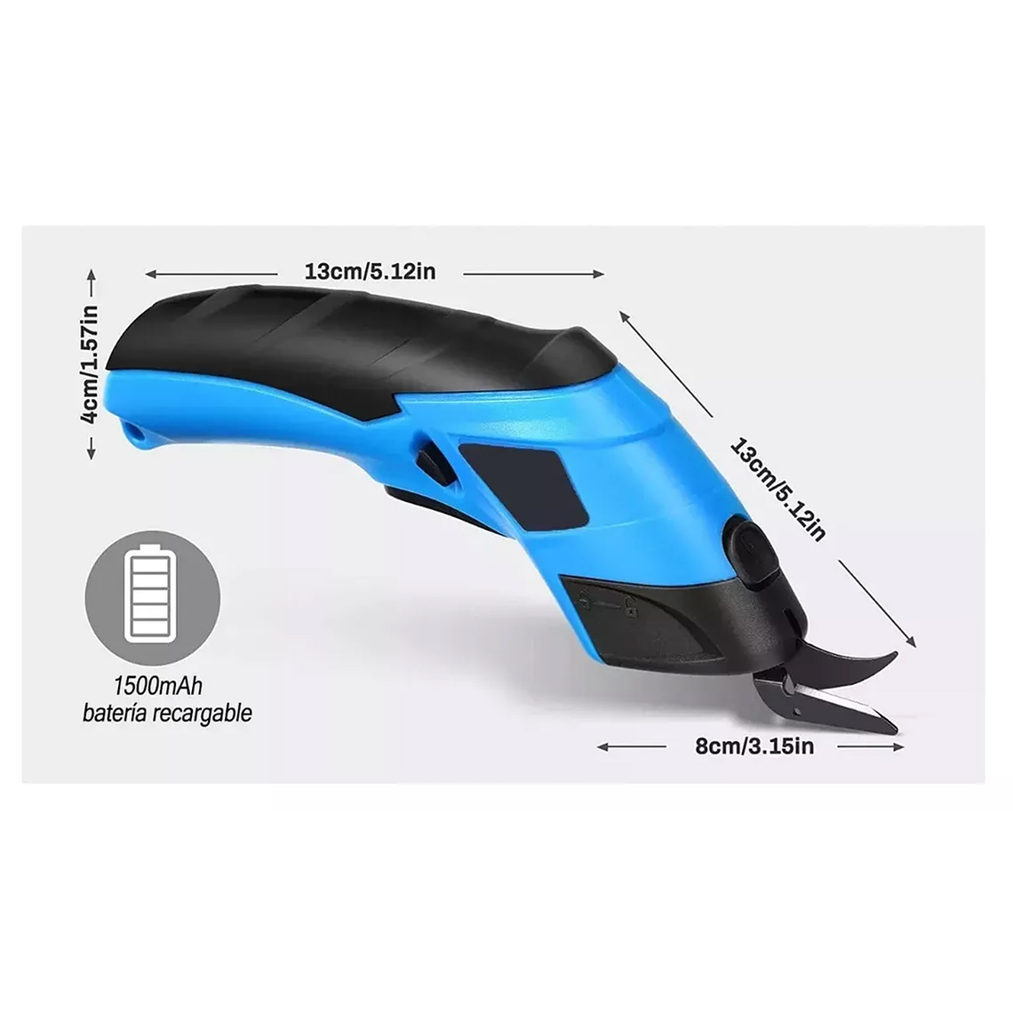 Tijera Eléctrica Inalámbrica Recargable Corta Tela/cartón 6