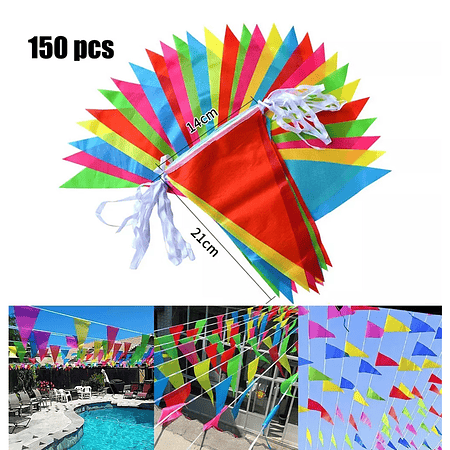 Banderines X150 Guirnaldas Decorativa De Colores