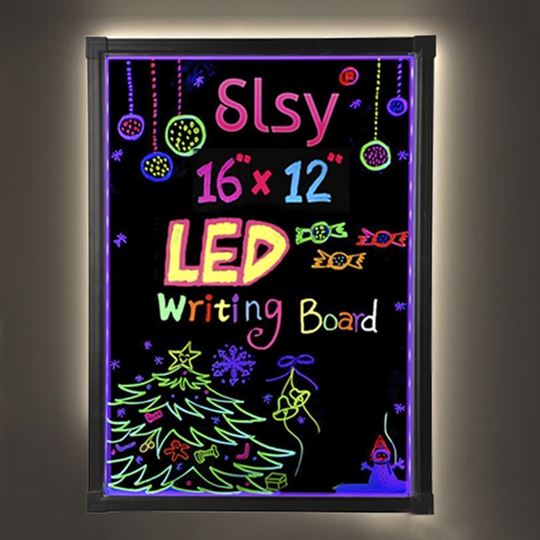 Pizarra 60 X 80 Cm Led Luminos + 6 Plumones, Paño Y Control 1