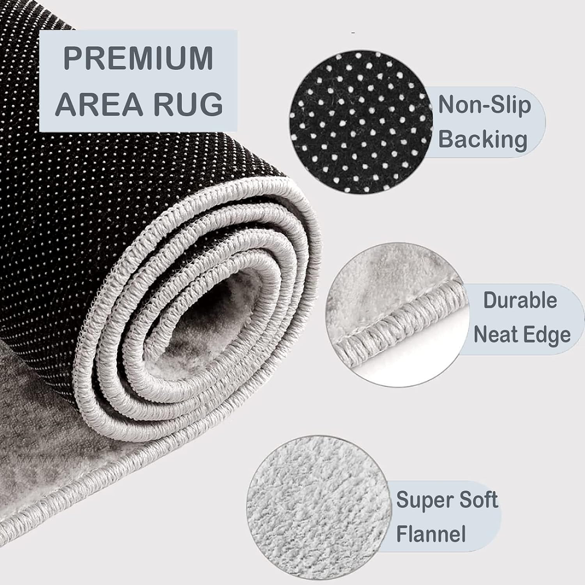 Alfombras Peludas Antideslizante 120 X80 Cm 3