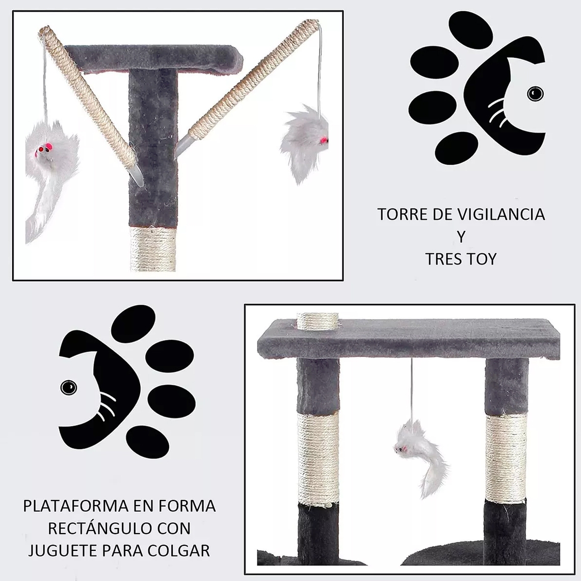 Rascador Tipo Árbol Para Gatos - 5 Niveles Interactivo 5
