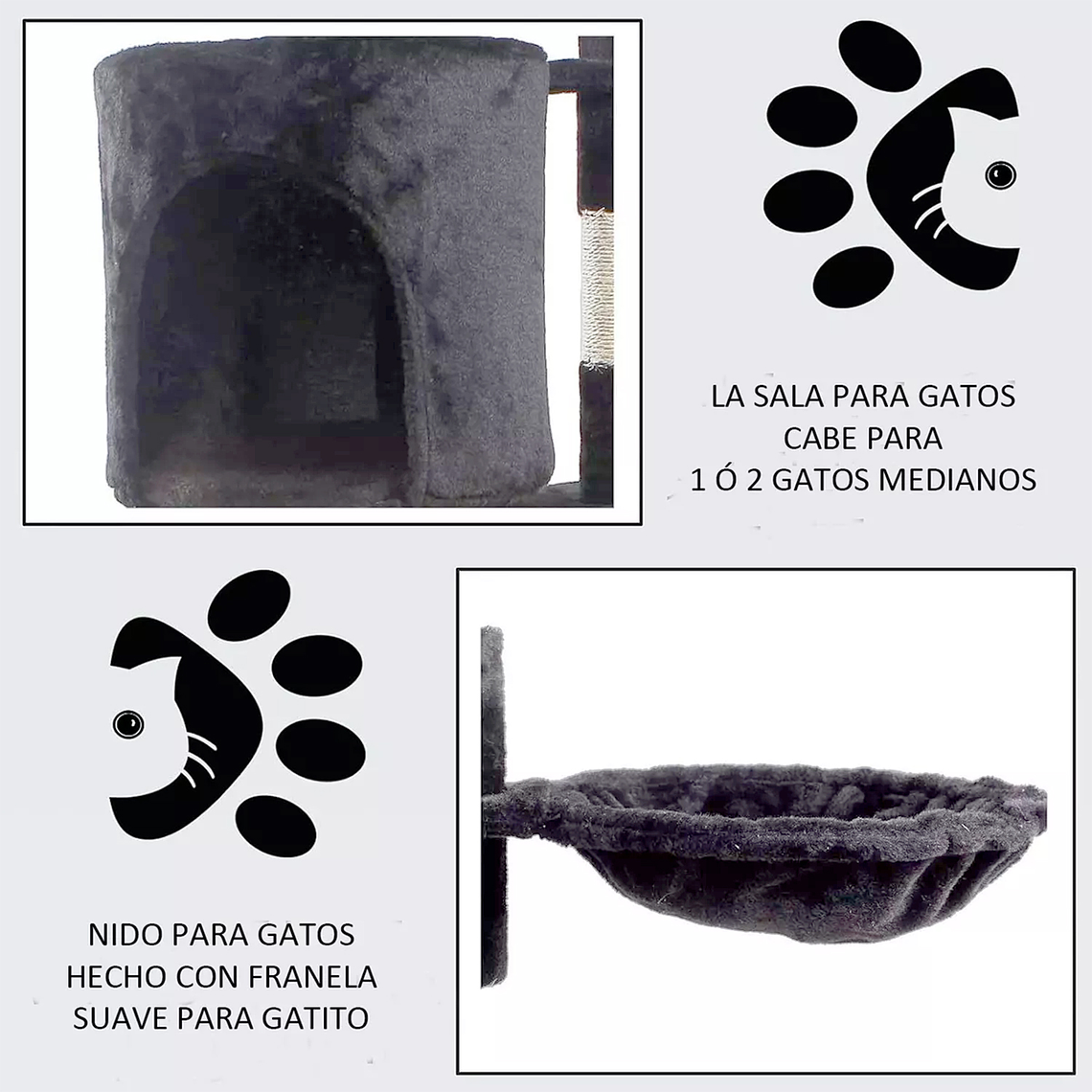 Rascador Tipo Árbol Para Gatos - 5 Niveles Interactivo 6