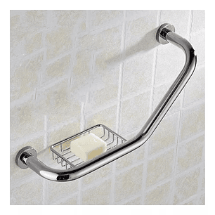 Agarradera 135° Barra Curva Derecha O Izquierda Con Jabonera