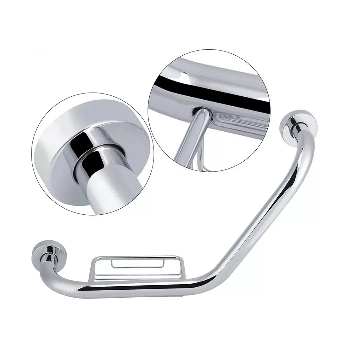 Agarradera 135° Barra Curva Derecha O Izquierda Con Jabonera 4