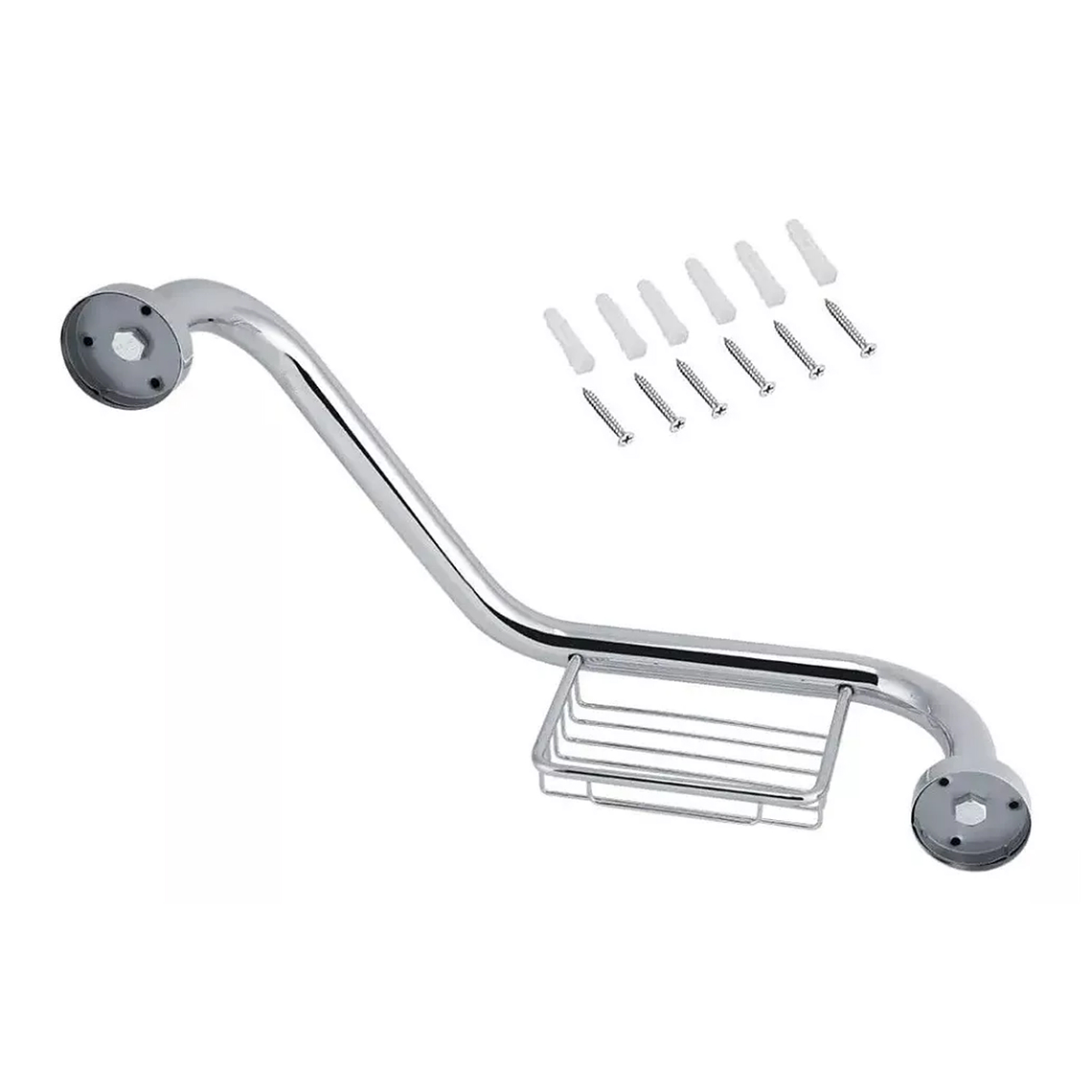 Agarradera 135° Barra Curva Derecha O Izquierda Con Jabonera 3
