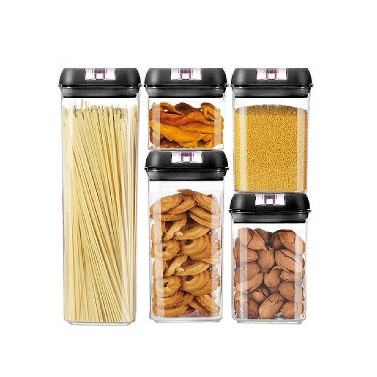 Set 5 Contenedores De Alimento Tapa Hermética Almacenamiento 3