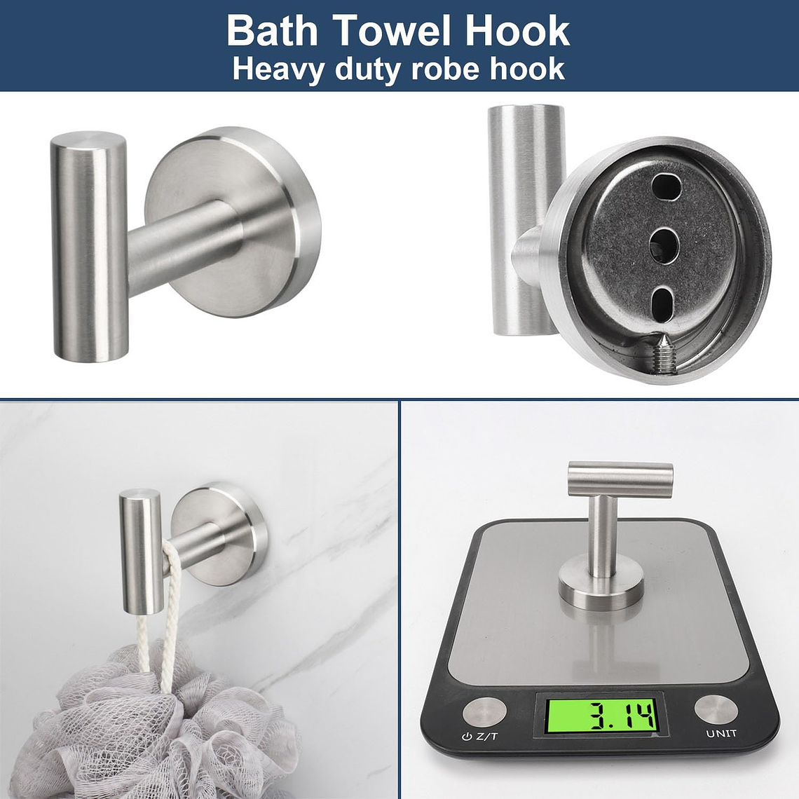 Set De 5 Accesorios De Baño Acero Inoxidable Plata 2