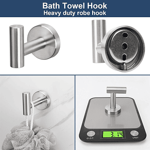Set De 5 Accesorios De Baño Acero Inoxidable Plata